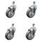 Service Caster 4 Inch SS Thermoplastic Rubber Wheel Swivel 1/2 Inch Threaded Stem Caster Set SCC SCC-SSTS20S414-TPRB-381615-4 - alternate 1